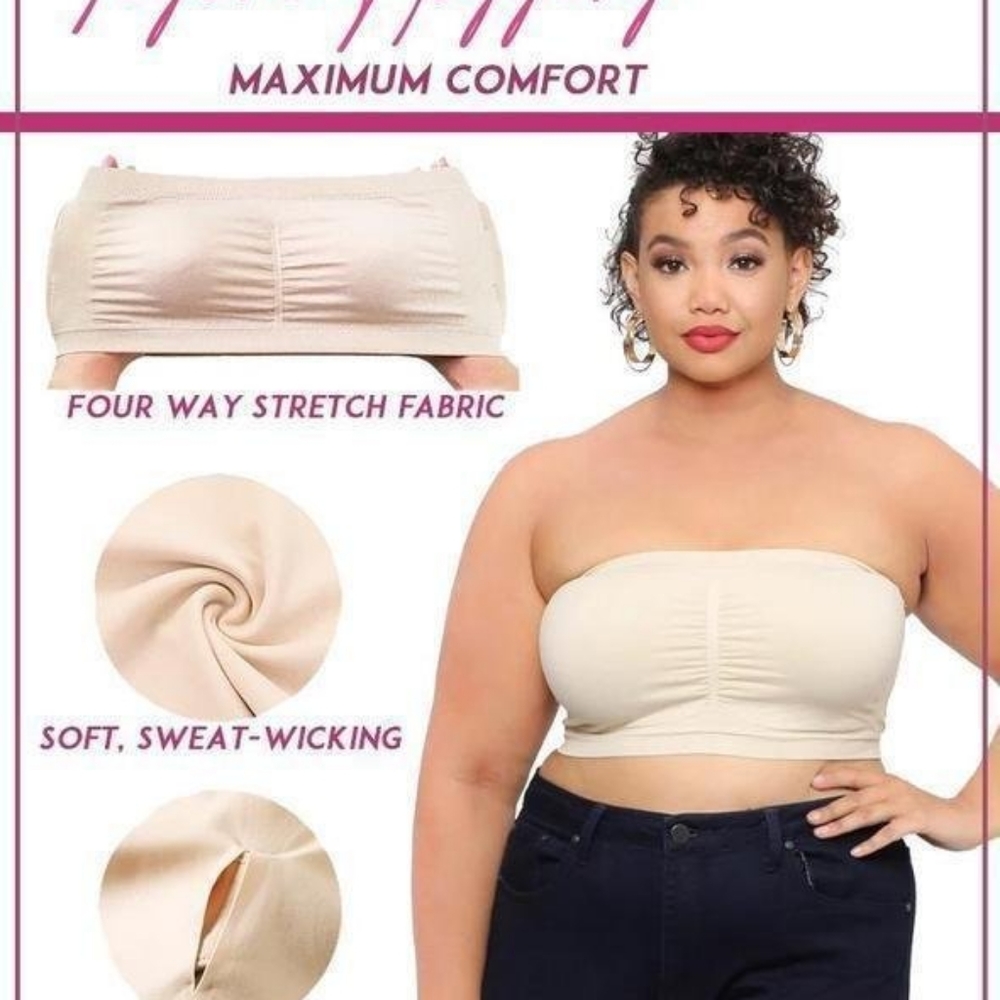 Women Seamless Bandeau Strapless Set Of 3 Bras